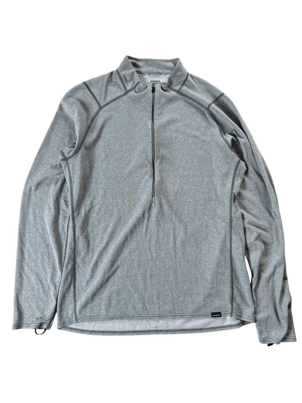 Patagonia Shirt Mens L Gray Mock Neck 1/2 Zip Lightweight Polyester Breathable